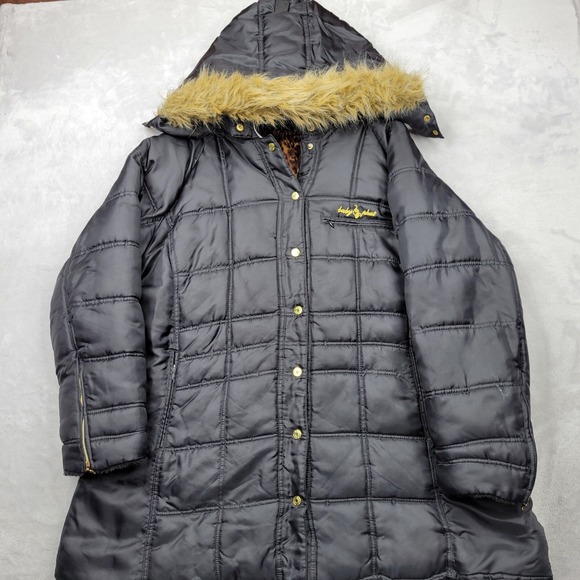 Baby Phat Jacket Womens 4X Puffer Coat Winter Fur Hoodie Vintage Y2K 90s Adult - Picture 1 of 9